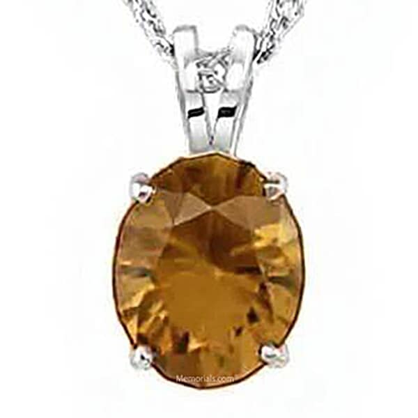 Classic Brown Cremation Crystal Necklace