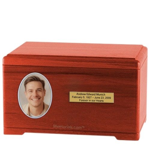 Classic Cherry Wood Photo Urn