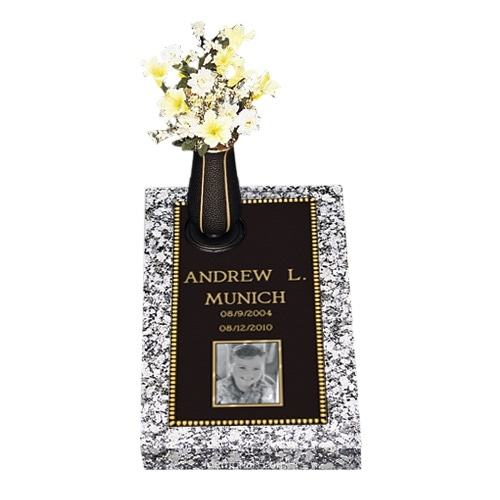 Classic Child Bronze Grave Marker With Photo