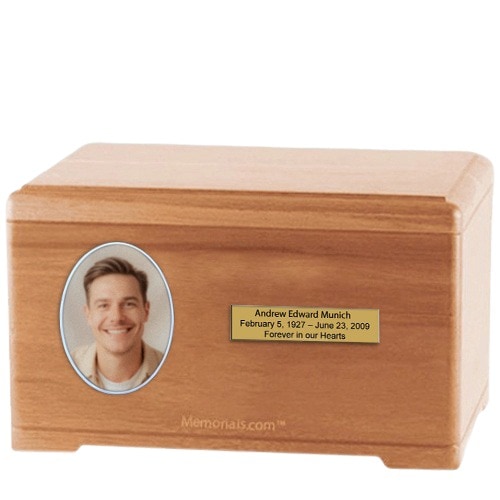Classic Light Cherry Wood Photo Urn