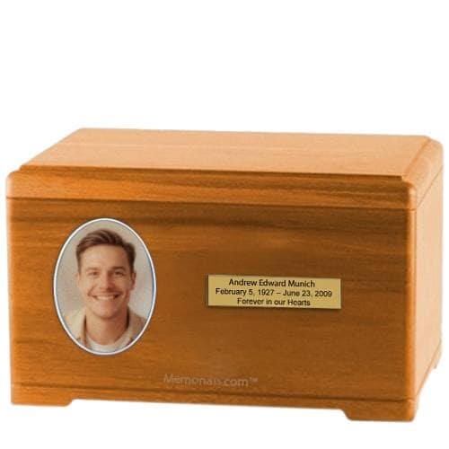 Classic Oak Wood Photo Urn