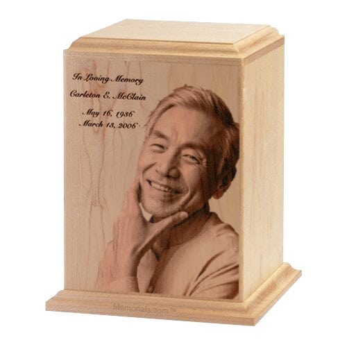 Classic Photo Wood Cremation Urn