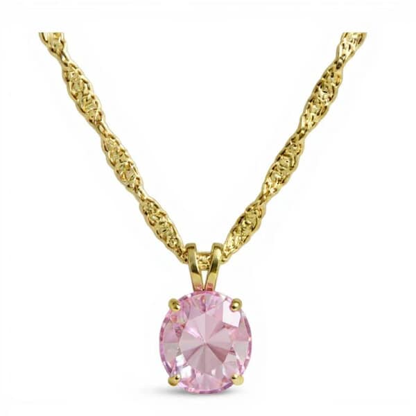 Classic Pink Cremation Diamond Necklace