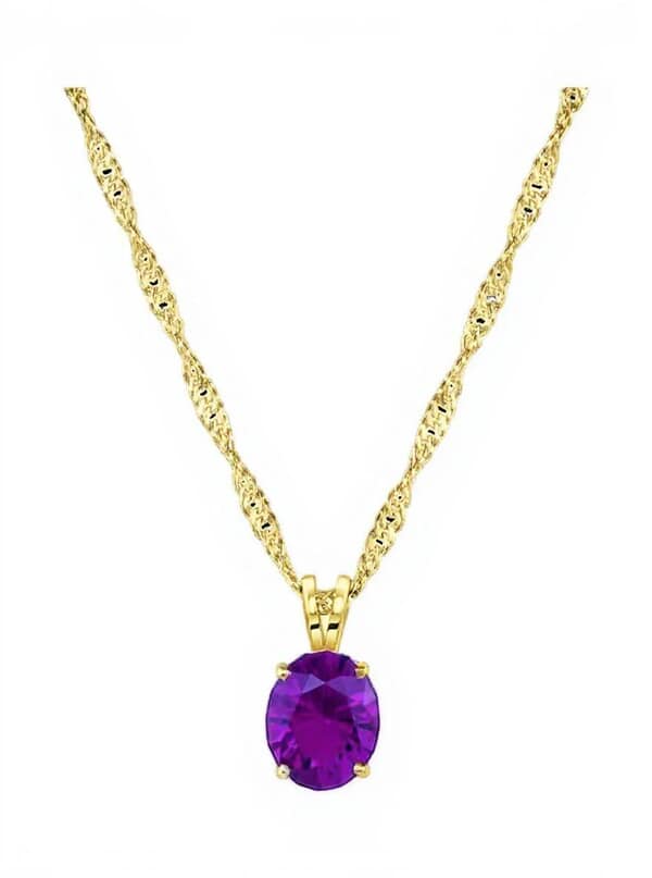 Classic Purple Cremation Diamond Necklace