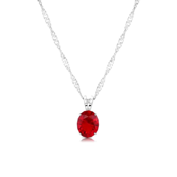 Classic Red Cremation Diamond Necklace