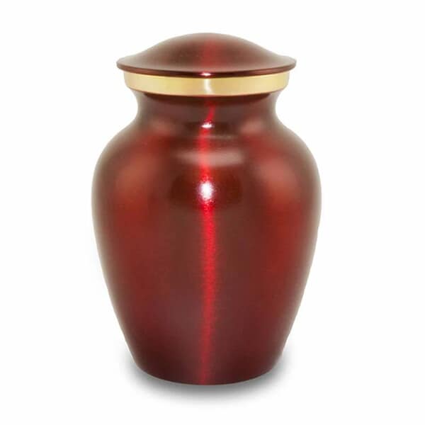 Classic Red Memorial Pet Urn