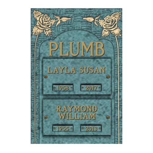 Classic Rose Cremation Bronze Plaque 11.5 x 17