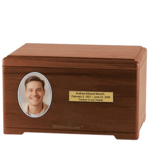Classic Walnut Wood Photo Urn