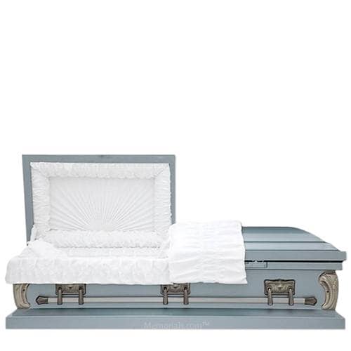 Clayton Blue Metal Casket