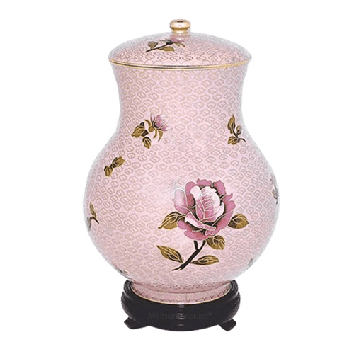 Blissful Rose Large Cloisonne Urn