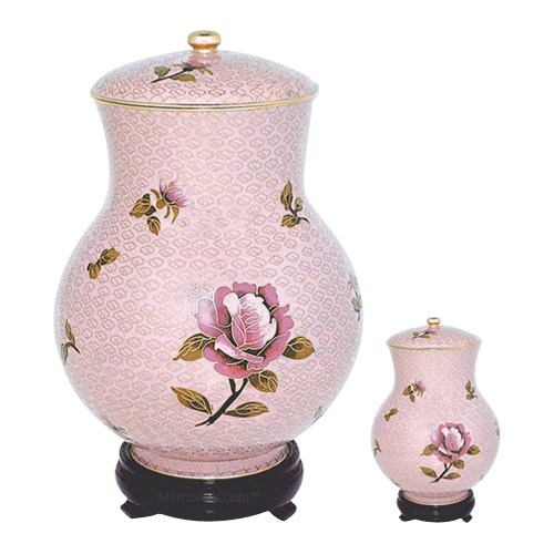 Blissful Rose Cloisonne Cremation Urns