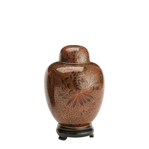 Crimson Medium Cloisonne Urn