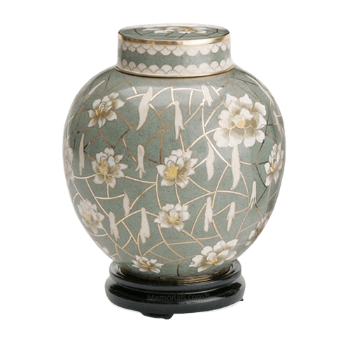 Pear Blossom Large Cloisonne Urn