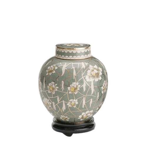 Pear Blossom Medium Cloisonne Urn