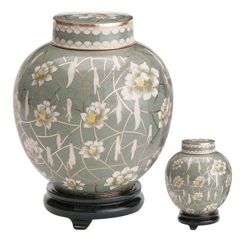 Pear Blossom Cloisonne Cremation Urns