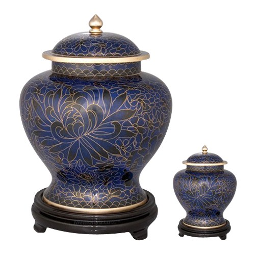 Royal Blue Cloisonne Cremation Urns