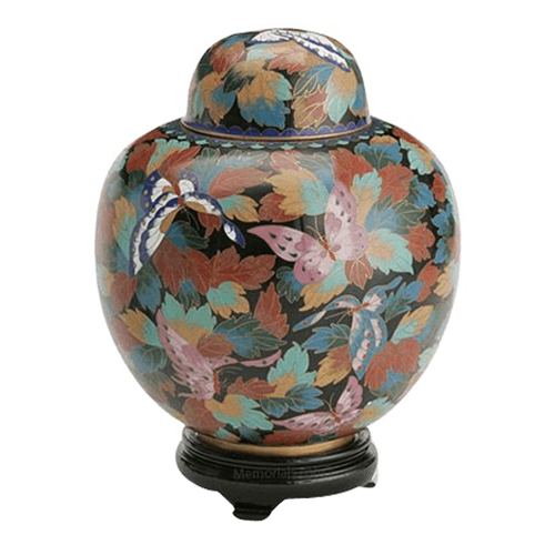 Butterflies Large Cloisonne Urn