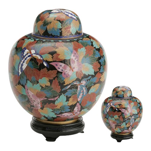 Butterflies Cloisonne Cremation Urns