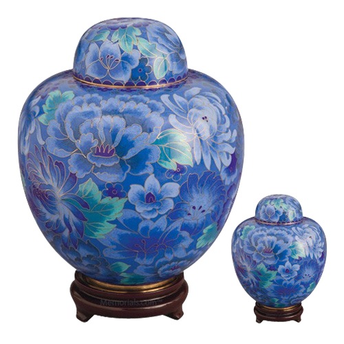 Azure Blue Cloisonne Cremation Urns