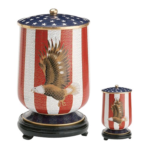 Patriot Cloisonne Cremation Urns