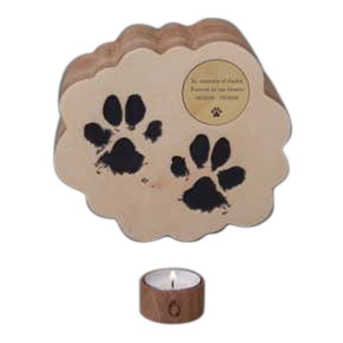 Cloud Paw Prints Wood Urn