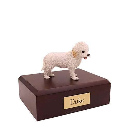 Cockapoo White Small Dog Urn