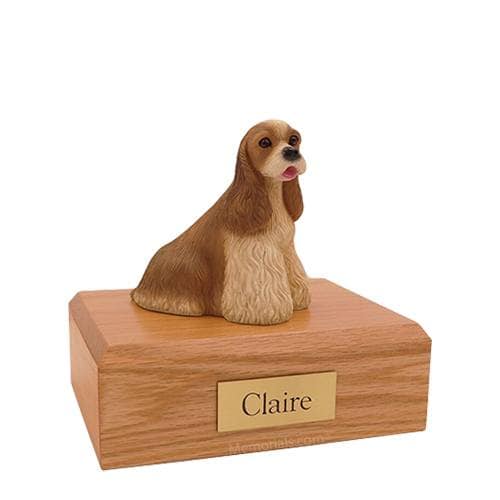 Cocker Spaniel Buff Sitting Medium Dog Urn