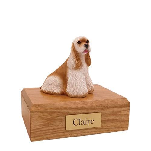 Cocker Spaniel Buff White Medium Dog Urn
