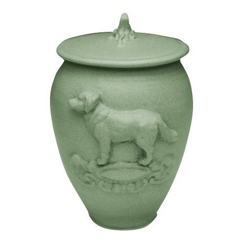 Doggy Tea Green Ceramic Cremation Urn