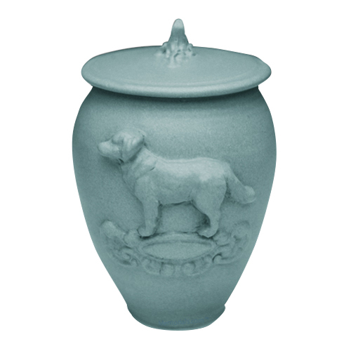 Doggy Variegated Blue Ceramic Cremation Urn