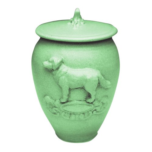 Doggy Celadon Blue Ceramic Cremation Urn