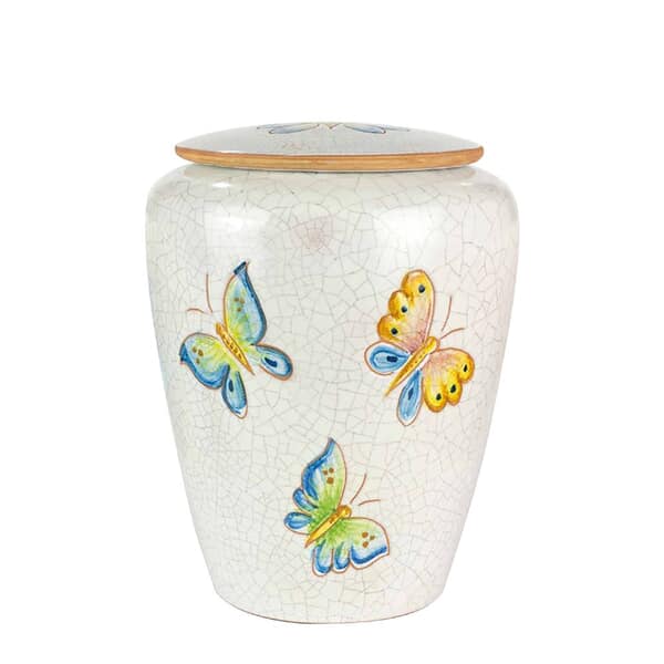 Colorful Butterfly Small Ceramic Cremation Urn Colorful Butterfly Small Ceramic Cremation Urn