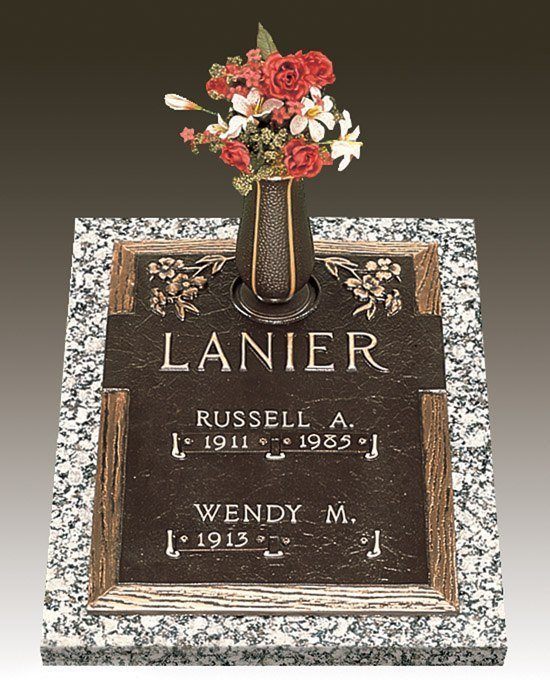 Companion Dogwood Deep Bronze Headstone 16 x 24