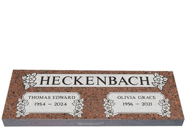 Companion Granite Headstones For Two 36 x 12