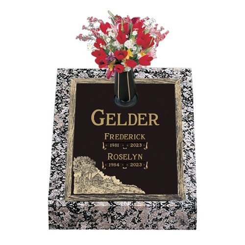 Couples Deep Bronze Headstone 24 x 30