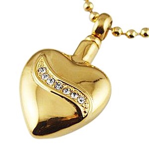 Crystal Swirl Heart Cremation Jewelry II