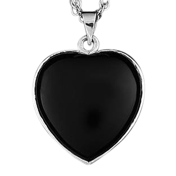 Sterling Silver Onyx Heart Keepsake Jewelry