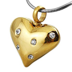 Crystal Stone Heart Cremation Jewelry