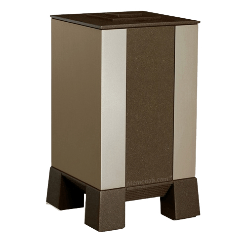 Gold & Brown Modern Cremation Urn