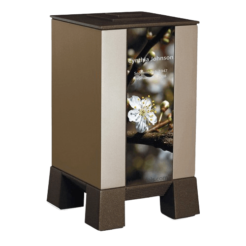 Gold & Cherry Modern Cremation Urn