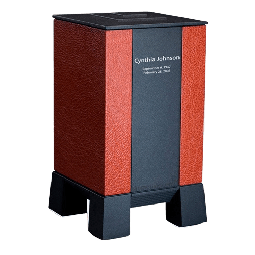 Orange & Black Modern Cremation Urn