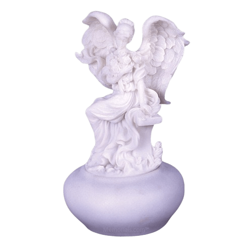 Angel on Bench Keepsake Cremation Urn