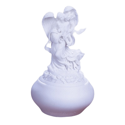 Angel with Cross Keepsake Cremation Urn