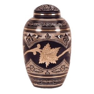 Black Toledo Leaf Cremation Urn