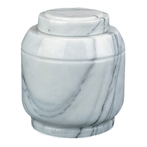 Crest White Marble Cremation Urn