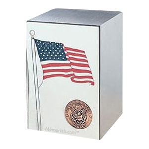 Army Stainless Steel Flag Cremation Urn 