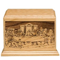 Last Supper Wood Cremation Urn