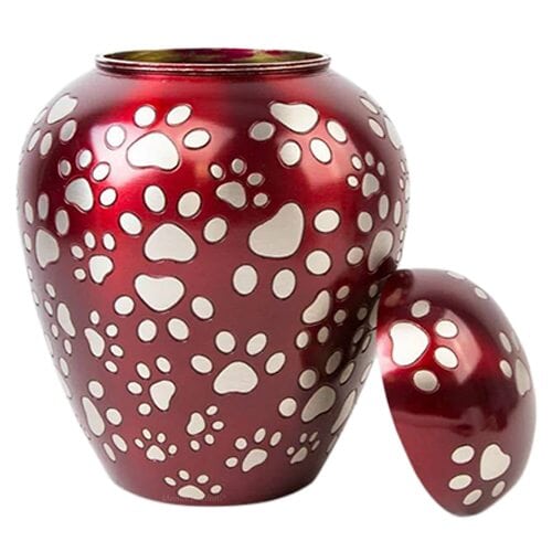 Crimson Paw Memorial Pet Urn
