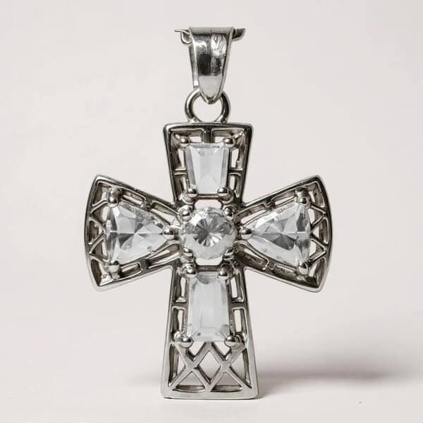 Cross Cremation Diamond Necklace