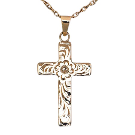 Floral Cross Gold Keepsake Jewelry